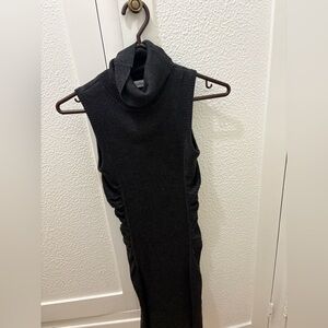 Calvin Klein Gray Ribbed Turtleneck Sweater Dress